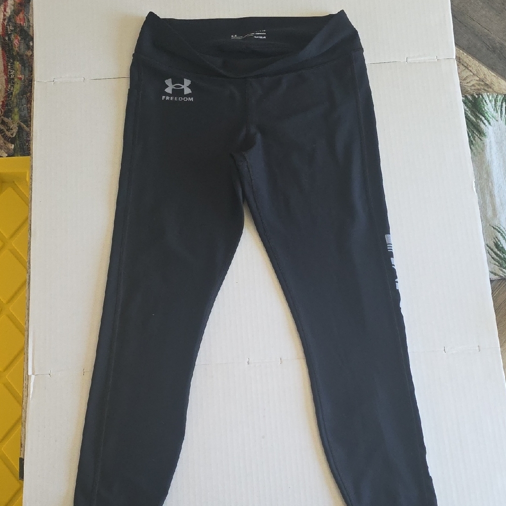 Womens Under Armour Black Freedom Leggings Size Large
